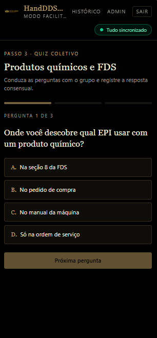 Quiz coletivo no HandDDSMA